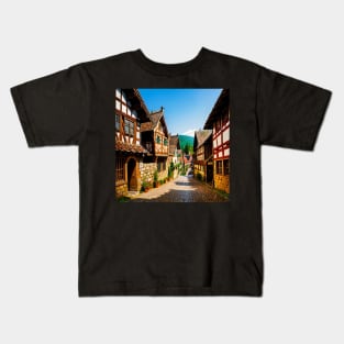 Medieval Village - Middle Ages German Architecture Kids T-Shirt